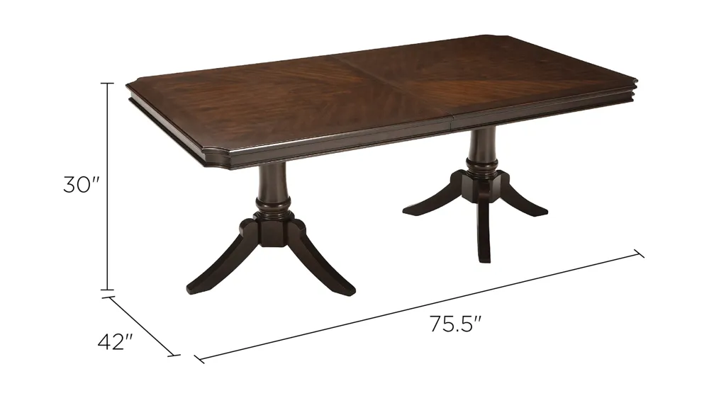 Bay City Dining Table W/ Leaf Dimensions