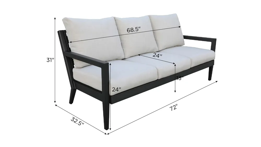 Crescent Bay Outdoor Sofa Dimensions