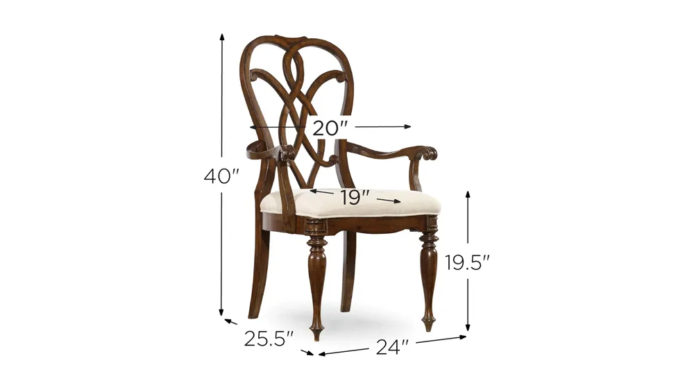 Leesburg Splatback Arm Chair - Set of 2 Dimensions