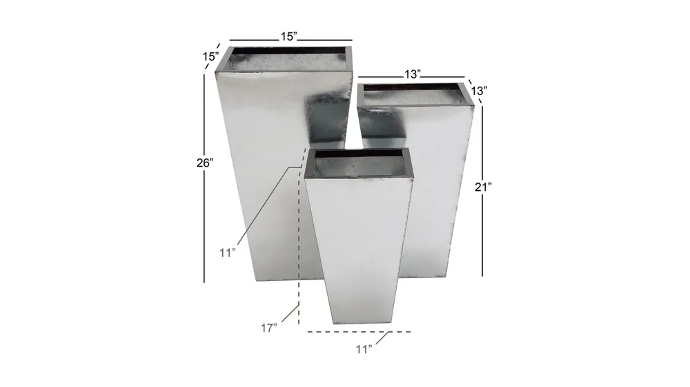 Ivy Collection Stellacopter Planter Set of 3 Dimensions