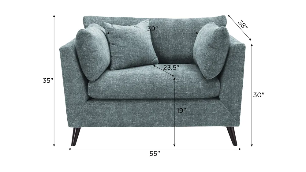 Caruso Chair and a Half Dimensions