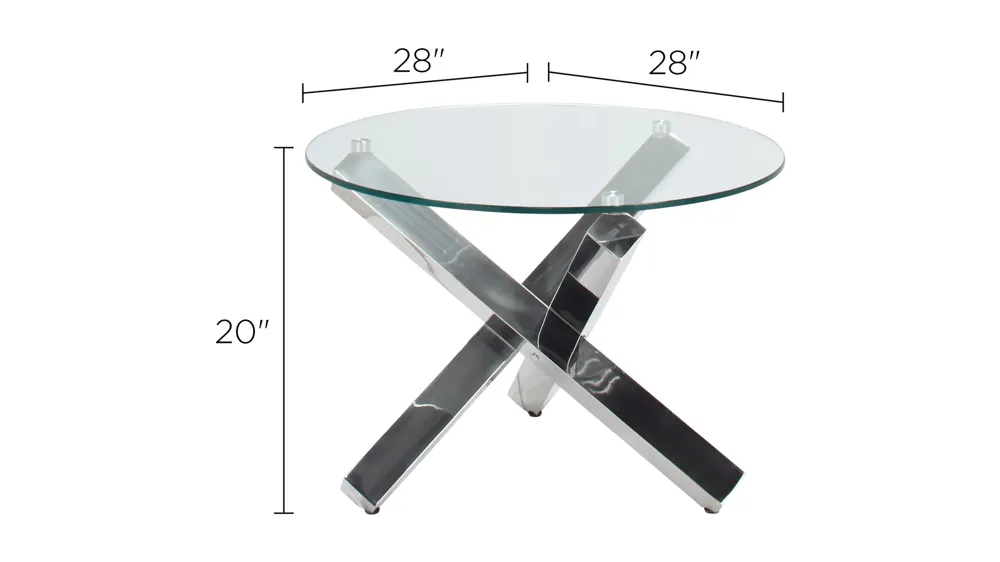 Liza Round Glass End Table Dimensions