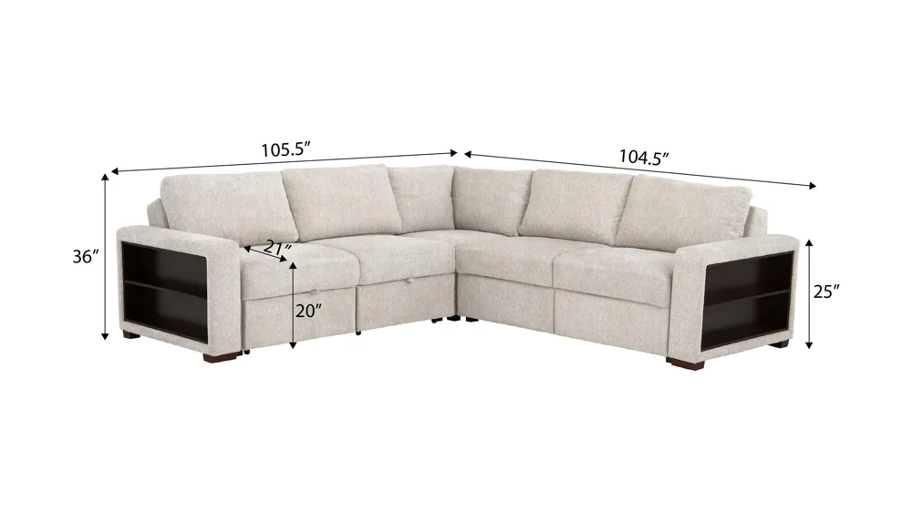 Juniper 6-pc. Sectional Dimensions