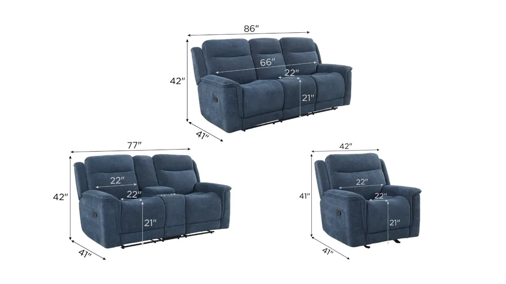 Bristol Living Room Set Dimensions