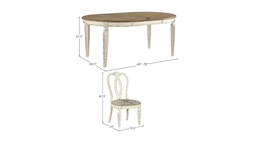 Delphine 5-pc. Dining Set Dimensions