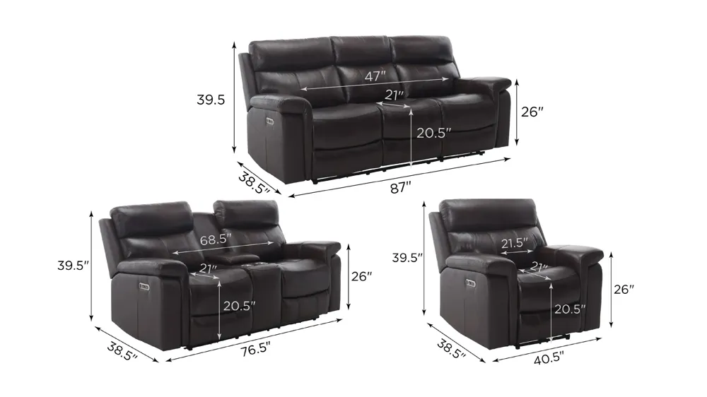 Xander Living Room Set Dimensions
