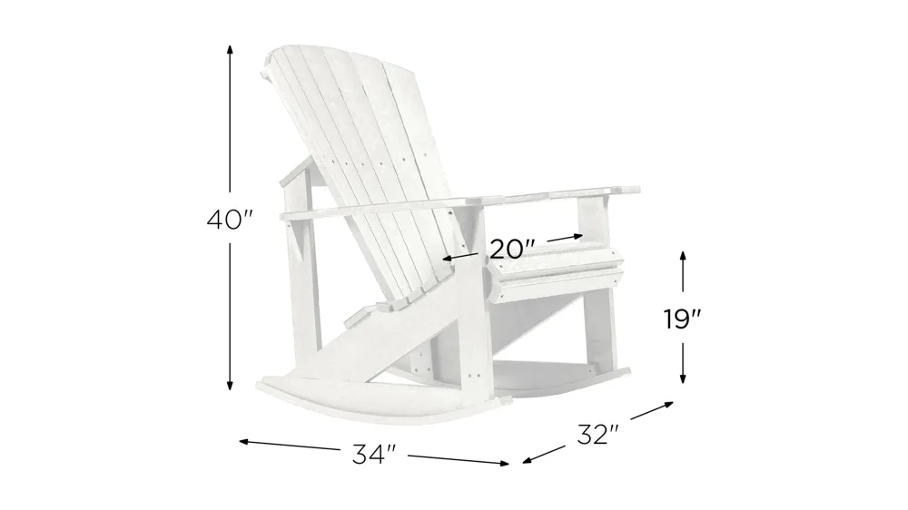 Generation Recycled Outdoor Adirondack Rocker Dimensions