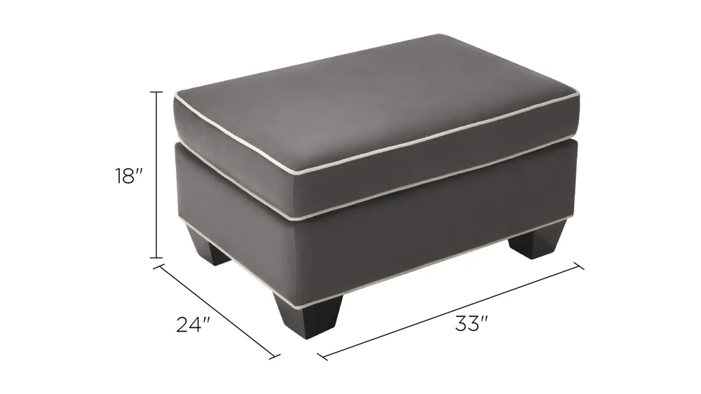 Briarwood Microfiber Ottoman Dimensions