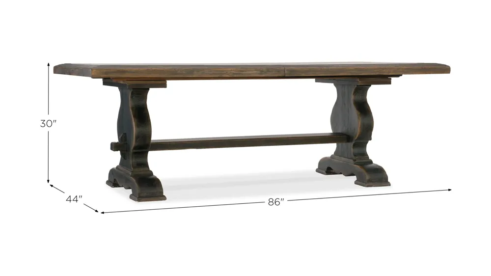 Hill Country Rectangular Dining Table with Two Leaves Dimensions