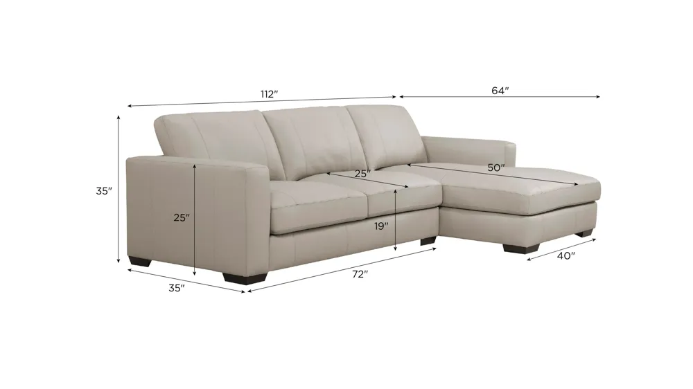Oaklynn Leather 2-pc. Sofa Chaise Dimensions