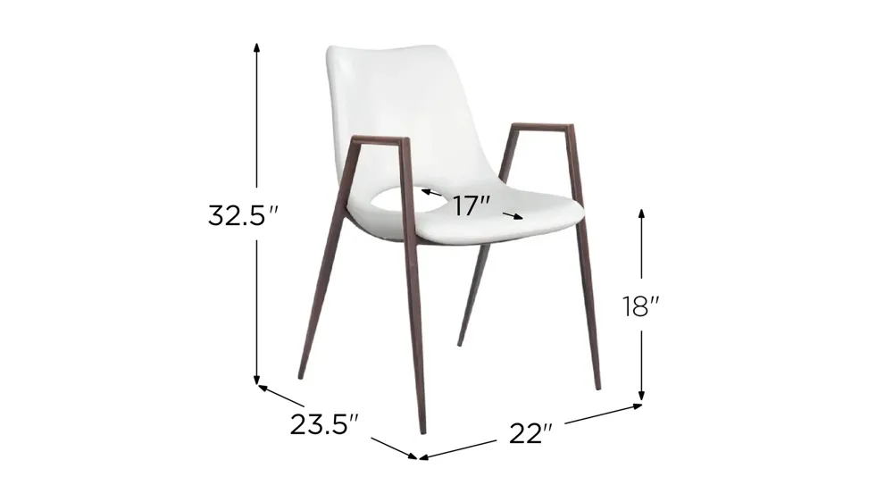 Desi Dining Chair: Set of 2 Dimensions