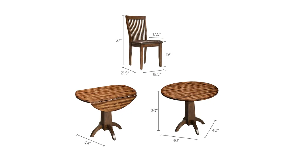Nevada 5-pc. Dining Set Dimensions