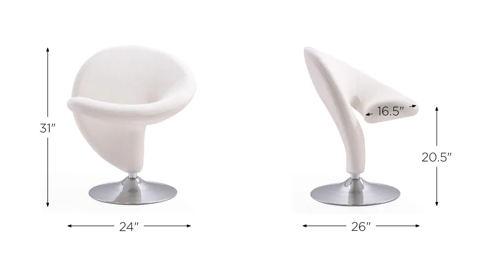 Curl Swivel Accent Chair (Set of 2) Dimensions