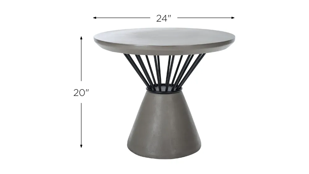 Fontana Outdoor Concrete Accent Table Dimensions