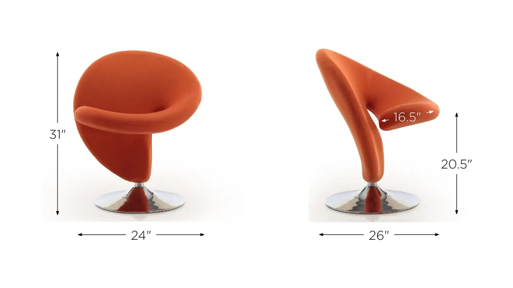Curl Swivel Accent Chair Dimensions