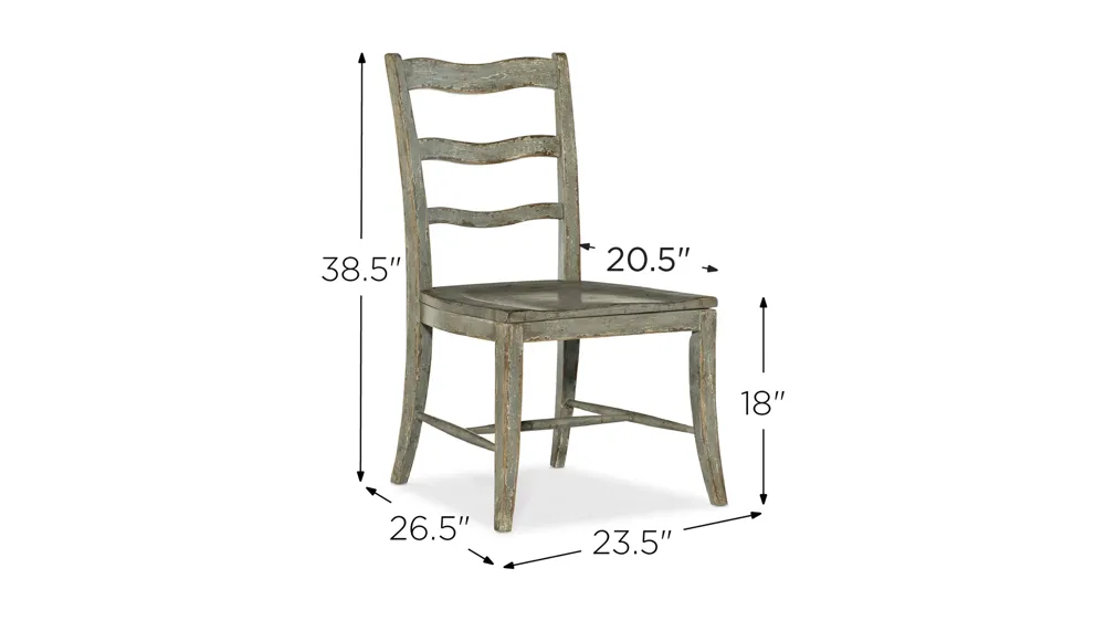 Alfresco La Riva Ladder Back Side Chair - Set of 2 Dimensions