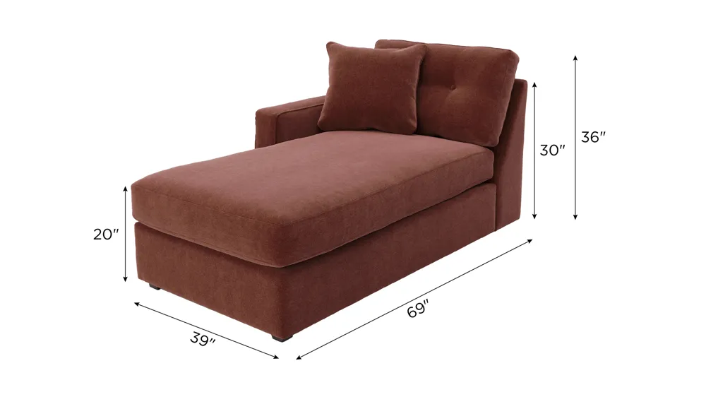 ModularOne Left Arm Facing Chaise Dimensions