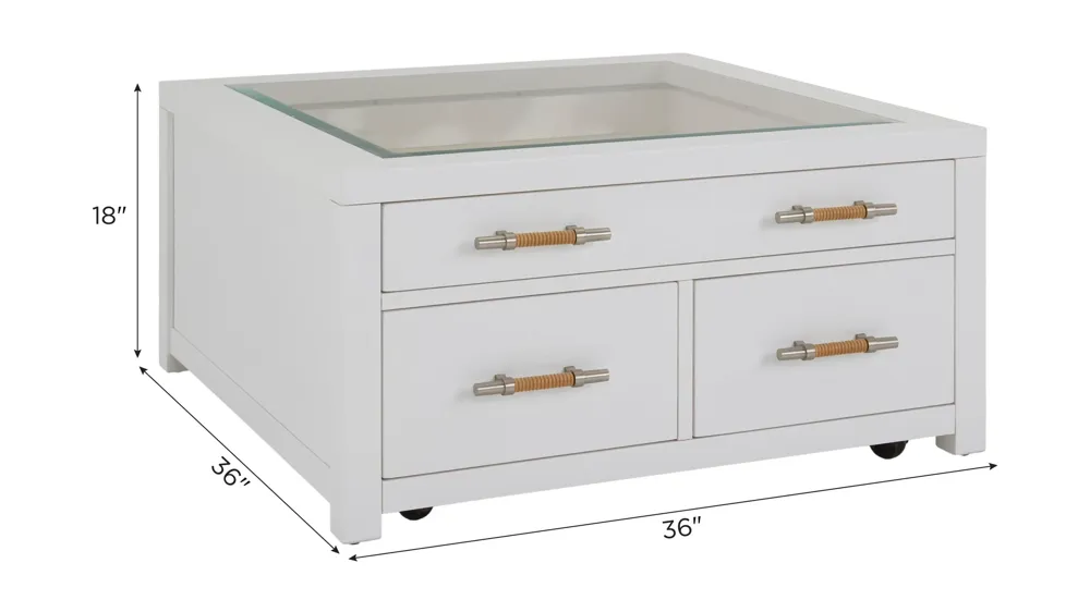 Maren Coffee Table w/ Display Top Dimensions