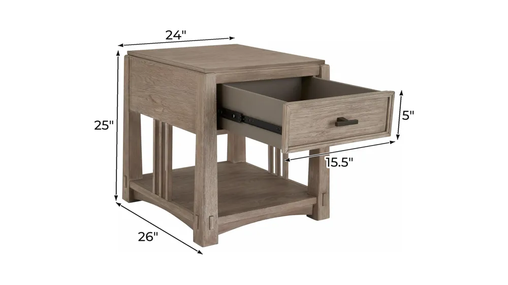 Landry End Table Dimensions