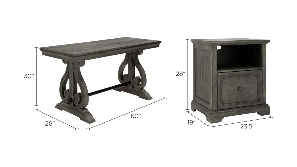 Olivia 2-pc. Home Office Set Dimensions