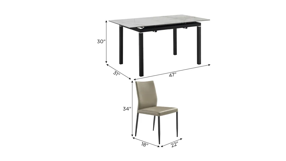 Giana Kash 7-pc. Dining Set Dimensions