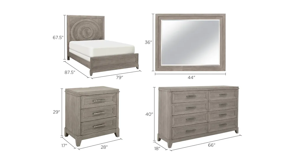 Montara 4-pc. Bedroom Set Dimensions