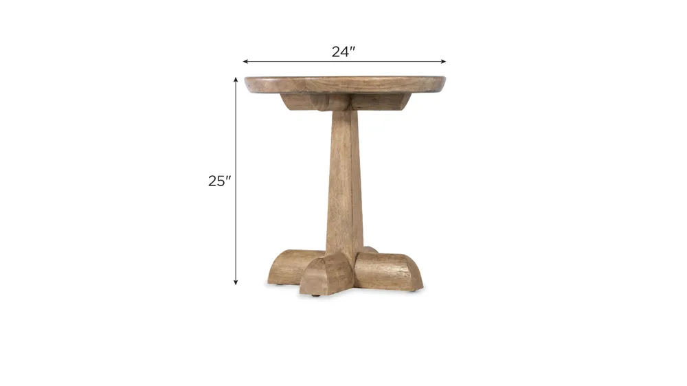 Vineyard Row Pedestal End Table Dimensions