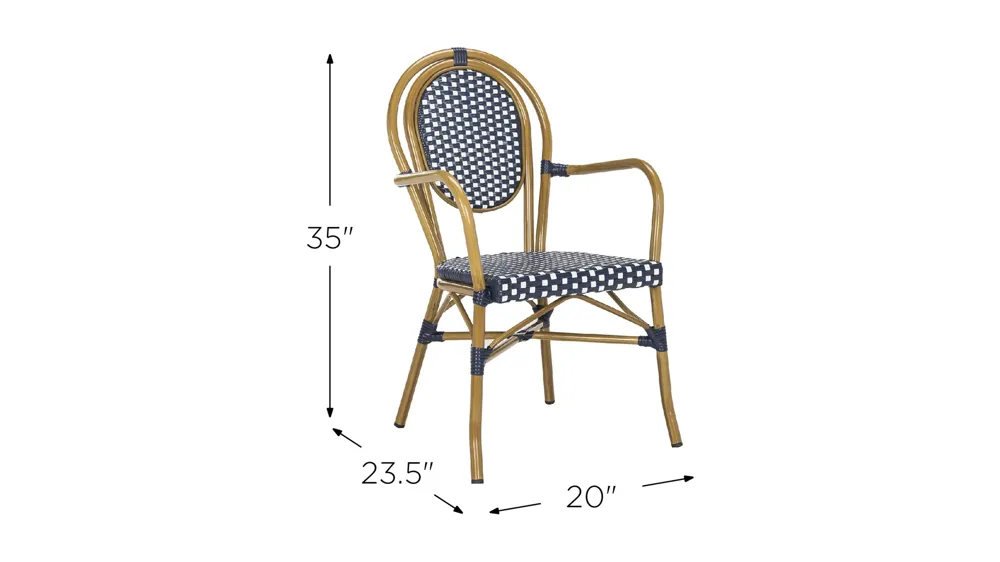 Casella Outdoor Arm Chair - Set of 2 Dimensions