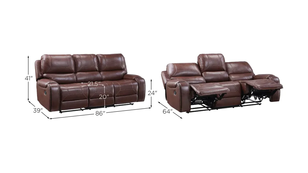 Keily Recliner Sofa Dimensions