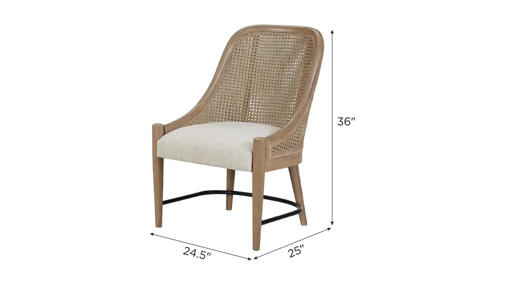 Citrus Heights Cane Host Chair - Set of 2 Dimensions
