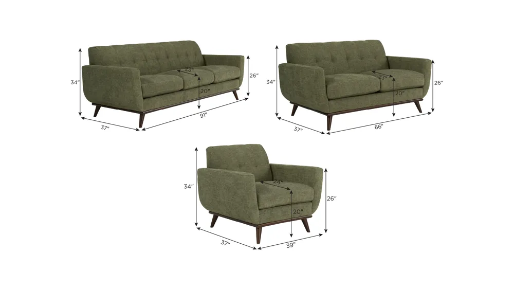 Milo Living Room Set Dimensions