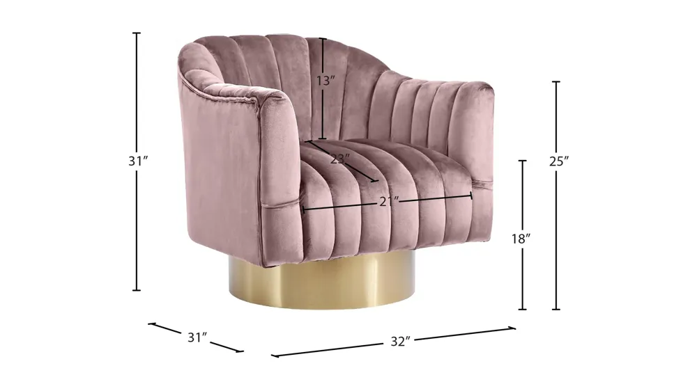 Farrah Velvet Accent Chair Dimensions
