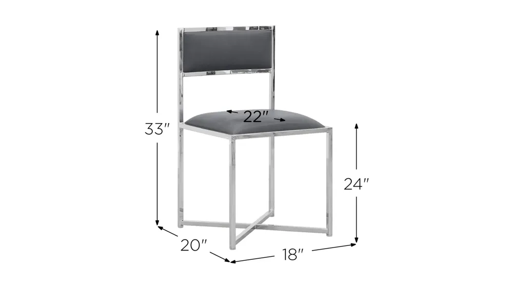 Amalfi X-Base Dining Chair- Set of 2 Dimensions