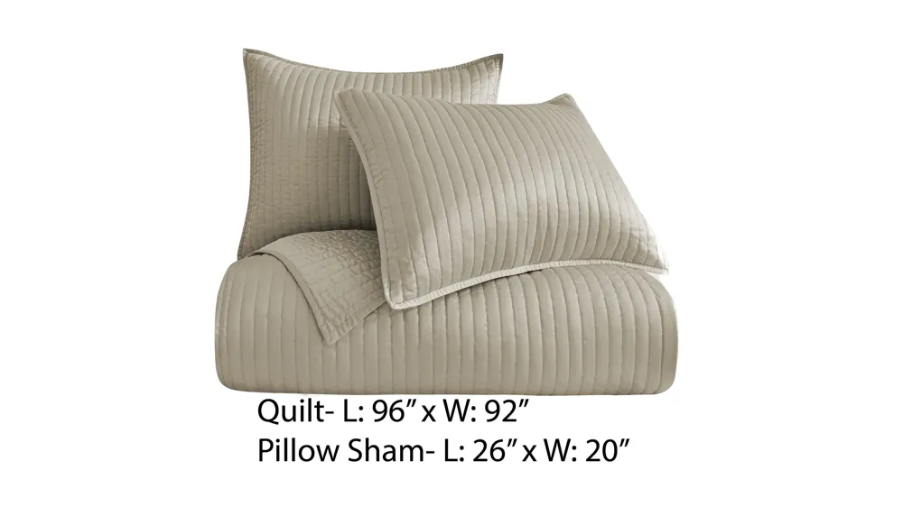 Satin Channel 3-pc. Quilt Set Dimensions
