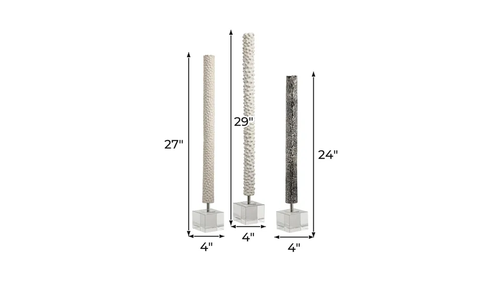 Makira Cylindrical Sculptures: Set of 3 Dimensions