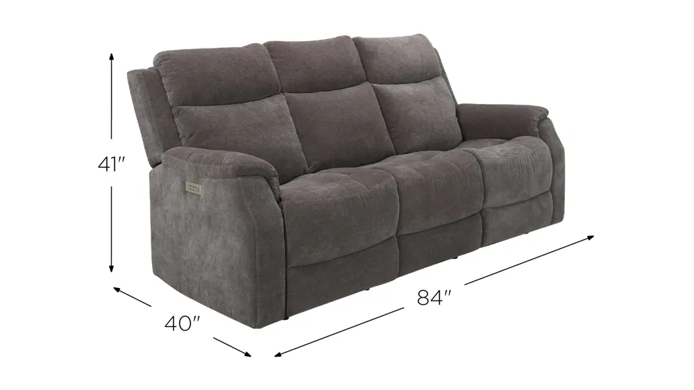 Bromway Power Layflat Sofa w/ Power Headrest Dimensions