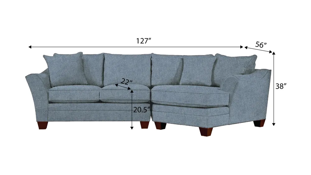 Foresthill 2-pc. Right Hand Cuddler Sectional Sofa Dimensions