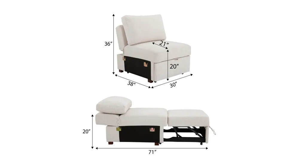 Juniper Armless Klik Klak Chair Dimensions