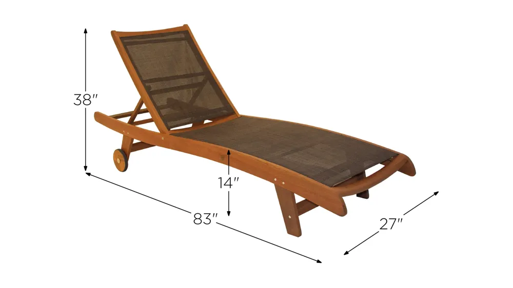 Cheedle Outdoor Reclining Chaise Lounge Chair Dimensions