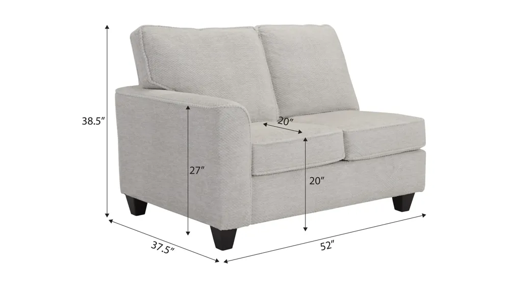 Dune Left Arm Facing Loveseat Dimensions