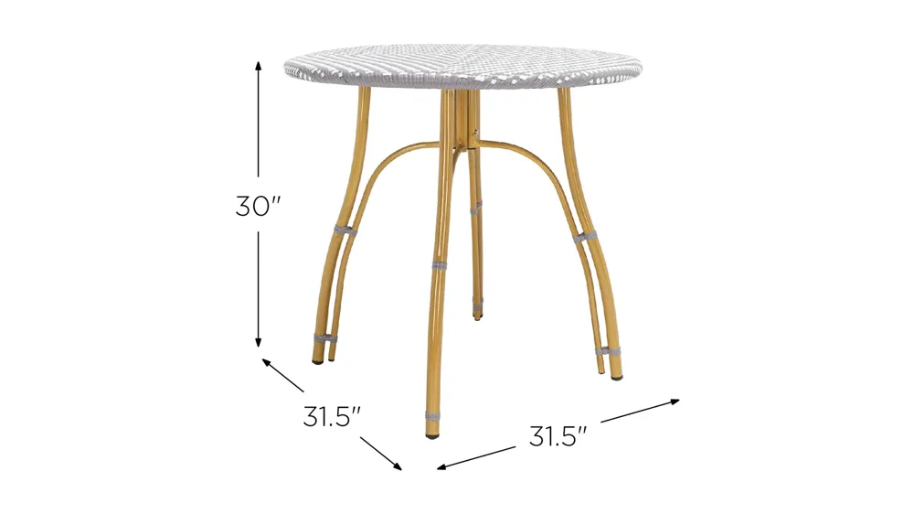 Hikaru Outdoor Rattan Bistro Table Dimensions