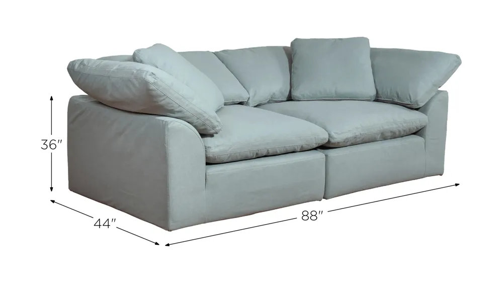 Puff Slipcover 2-pc.Sectional Dimensions