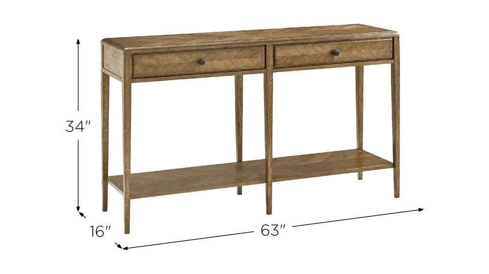 Nova Two Frieze Drawers Console Table Dimensions