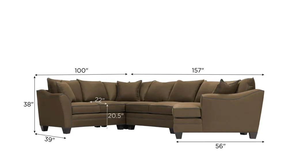 Foresthill 4-pc. Right Hand Cuddler with Loveseat Sectional Sofa Dimensions