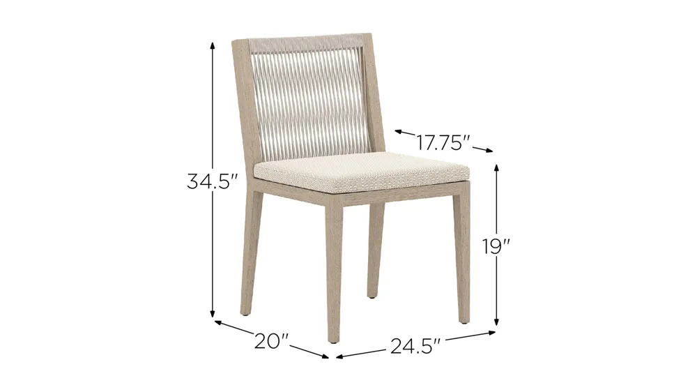 Sherwood Outdoor Dining Side Chair Dimensions