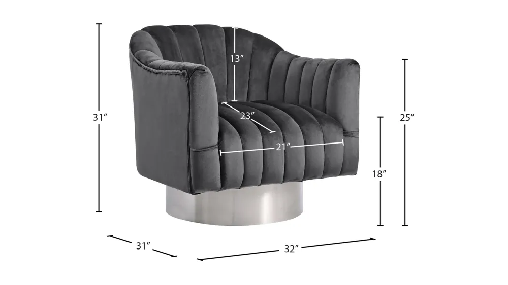 Farrah Velvet Accent Chair Dimensions