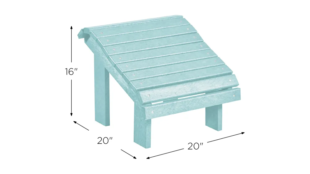 Generation Recycled Outdoor Premium Adirondack Footstool Dimensions