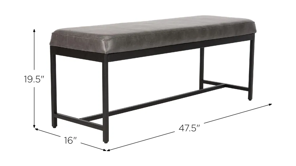 Chase Faux Leather Bench Dimensions