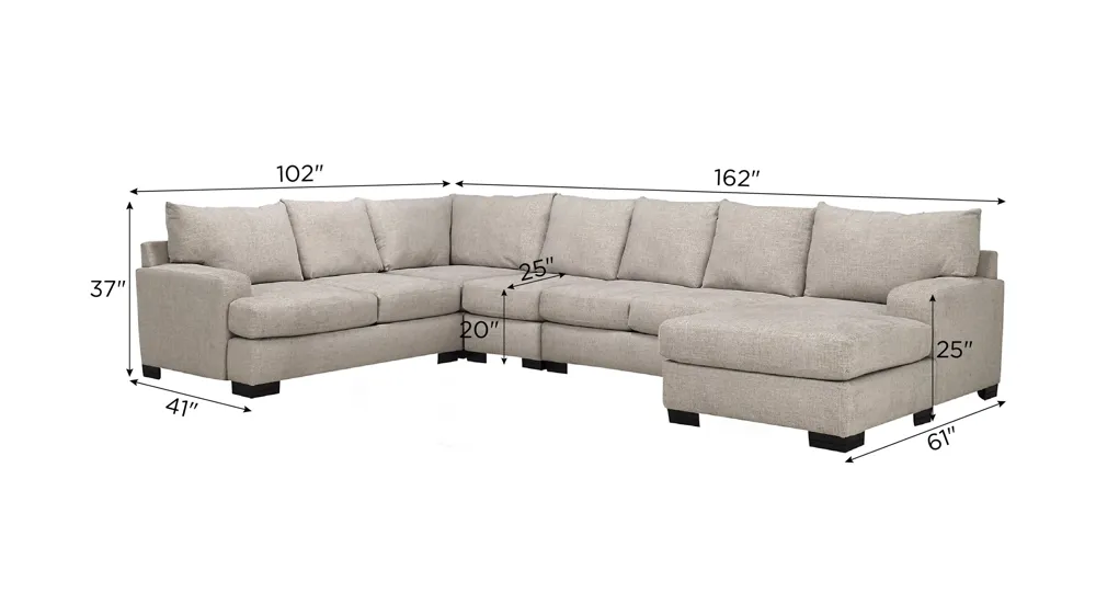 Cooper 5-pc. Sectional Dimensions