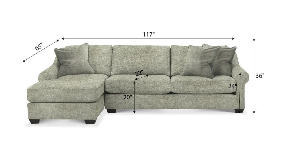 Thatcher 2-pc. Sectional Dimensions